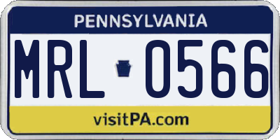 PA license plate MRL0566