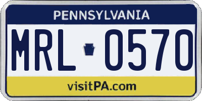 PA license plate MRL0570