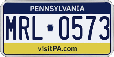 PA license plate MRL0573