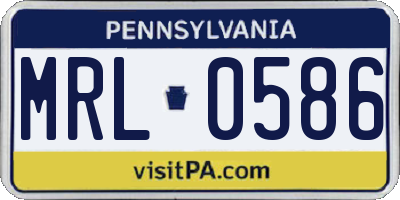 PA license plate MRL0586