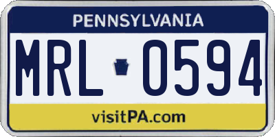 PA license plate MRL0594