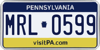 PA license plate MRL0599