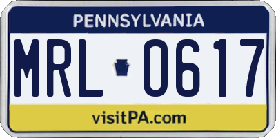 PA license plate MRL0617