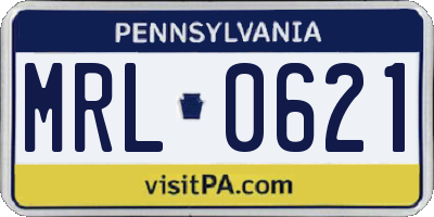 PA license plate MRL0621
