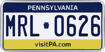 PA license plate MRL0626