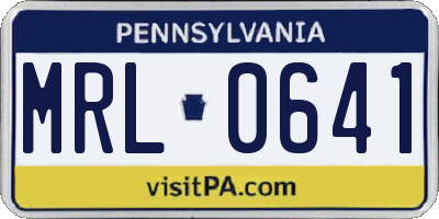 PA license plate MRL0641