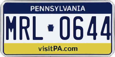 PA license plate MRL0644