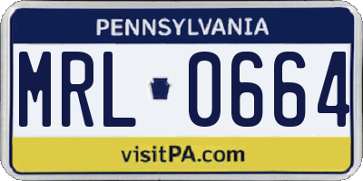 PA license plate MRL0664