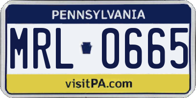 PA license plate MRL0665