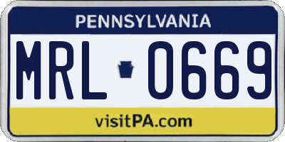 PA license plate MRL0669