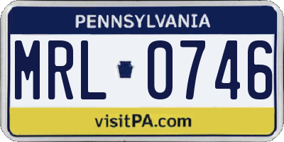 PA license plate MRL0746