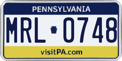 PA license plate MRL0748