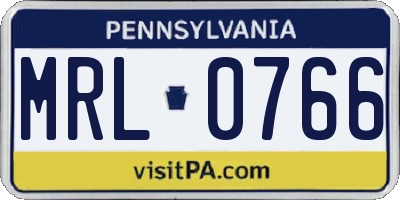 PA license plate MRL0766