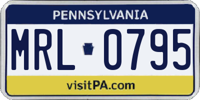 PA license plate MRL0795