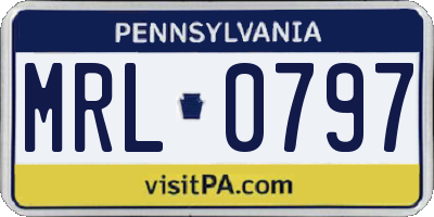 PA license plate MRL0797