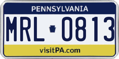 PA license plate MRL0813