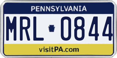 PA license plate MRL0844