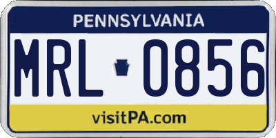 PA license plate MRL0856