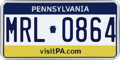 PA license plate MRL0864