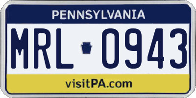 PA license plate MRL0943