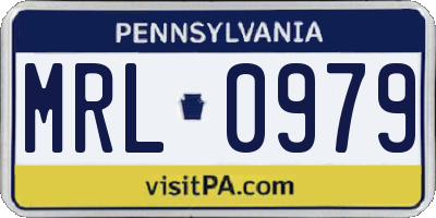 PA license plate MRL0979