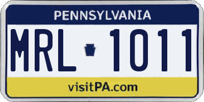 PA license plate MRL1011
