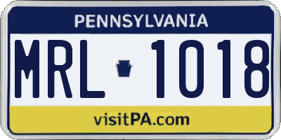 PA license plate MRL1018