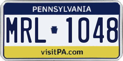 PA license plate MRL1048