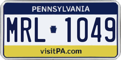 PA license plate MRL1049