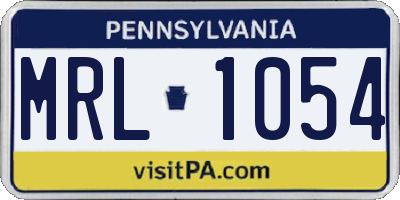 PA license plate MRL1054