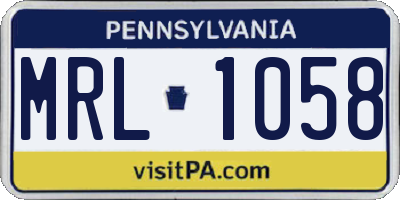PA license plate MRL1058
