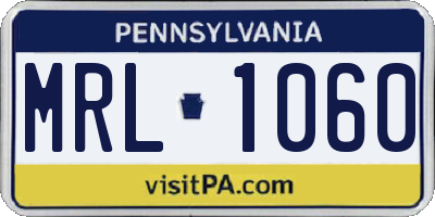 PA license plate MRL1060