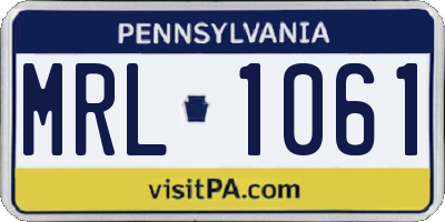 PA license plate MRL1061