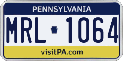 PA license plate MRL1064
