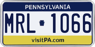 PA license plate MRL1066