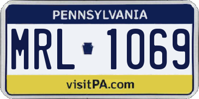 PA license plate MRL1069
