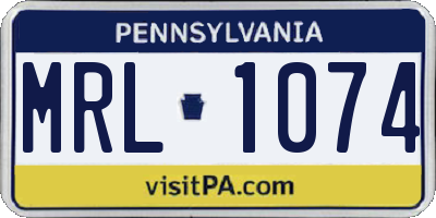 PA license plate MRL1074