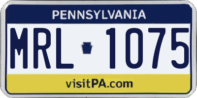 PA license plate MRL1075