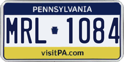 PA license plate MRL1084