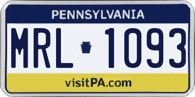 PA license plate MRL1093