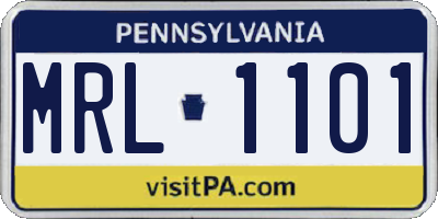 PA license plate MRL1101