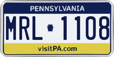 PA license plate MRL1108