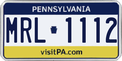 PA license plate MRL1112