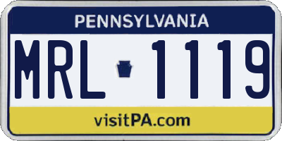PA license plate MRL1119
