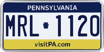 PA license plate MRL1120