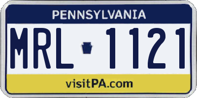 PA license plate MRL1121