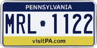 PA license plate MRL1122