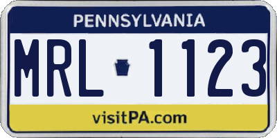 PA license plate MRL1123