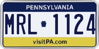 PA license plate MRL1124
