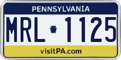 PA license plate MRL1125